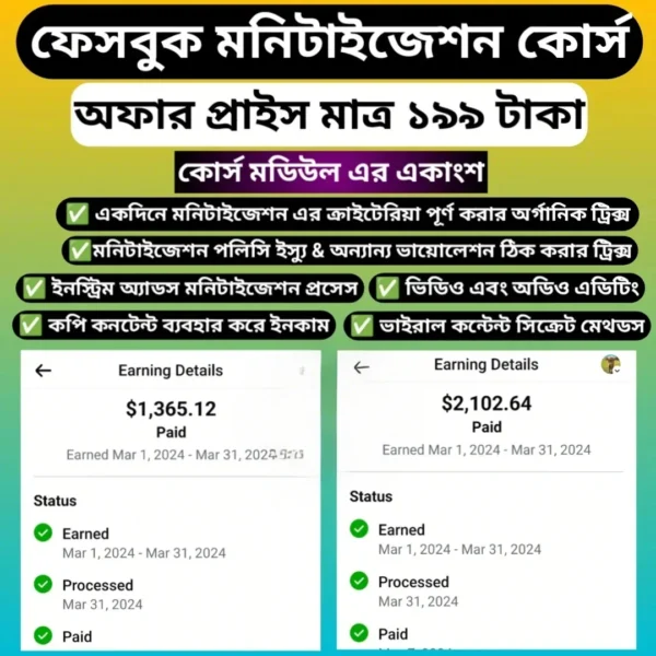 Facebook Monetization Masterclass – ইনকামের পথ খুলে দিন আজই!